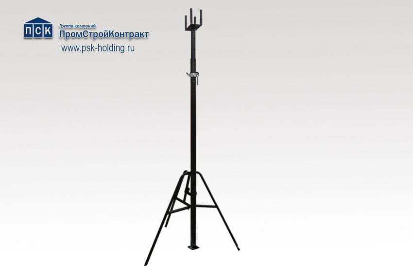 Телескопическая стойка для опалубки усиленная с окрашенными гайкой и патрубком - 3,3-4,9 м.-1