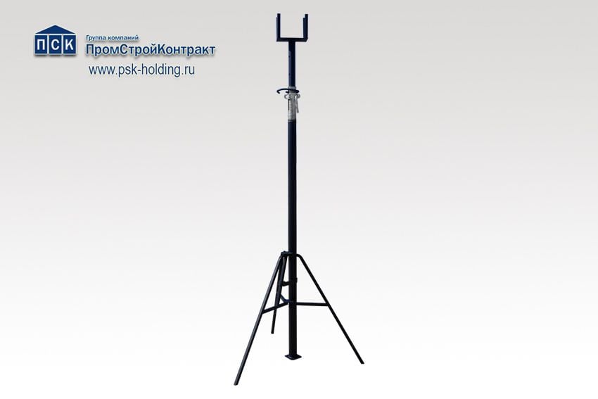 Телескопическая стойка для опалубки усиленная с оцинкованными  гайкой и патрубком - 2,1-3,7 м.-1