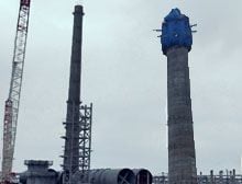 Строительство 3-х дымовых труб нефтеперерабатывающего завода «КИНЕФ» (Кириши)