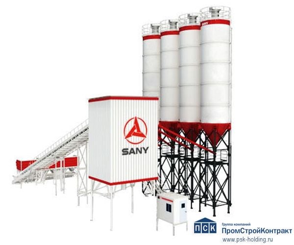 Бетоносмесительная установка SANY от 30 до 60 кубов в час (Бетонозавод)-2