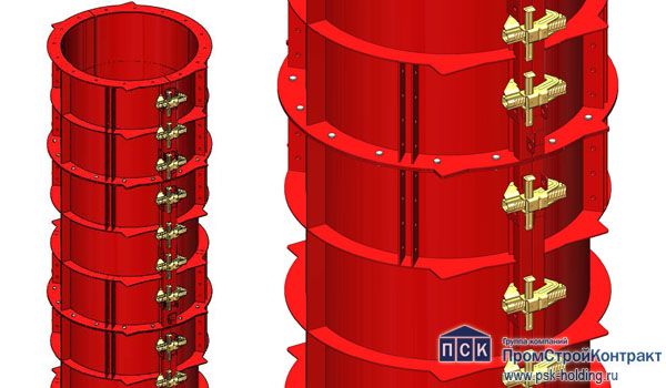 Опалубка круглых колонн стальная PSK-DELTA для промышленного строительства и мостостроения-5
