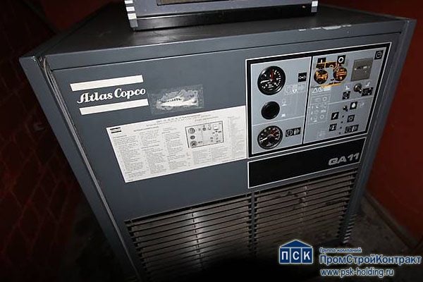 Стационарный винтовой компрессор Atlas Copco GA 11 кВт - 7.5 Бар-1